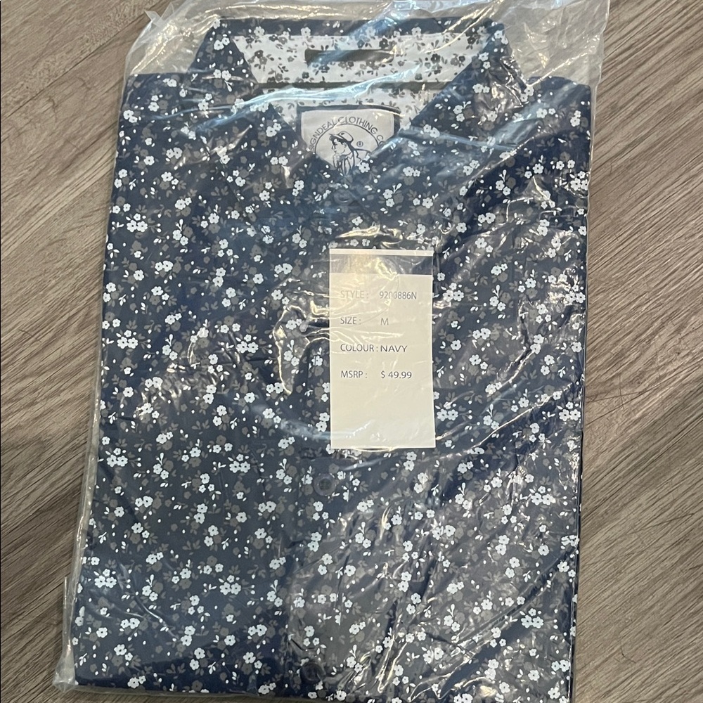 Navy Floral Men's Casual Shirt